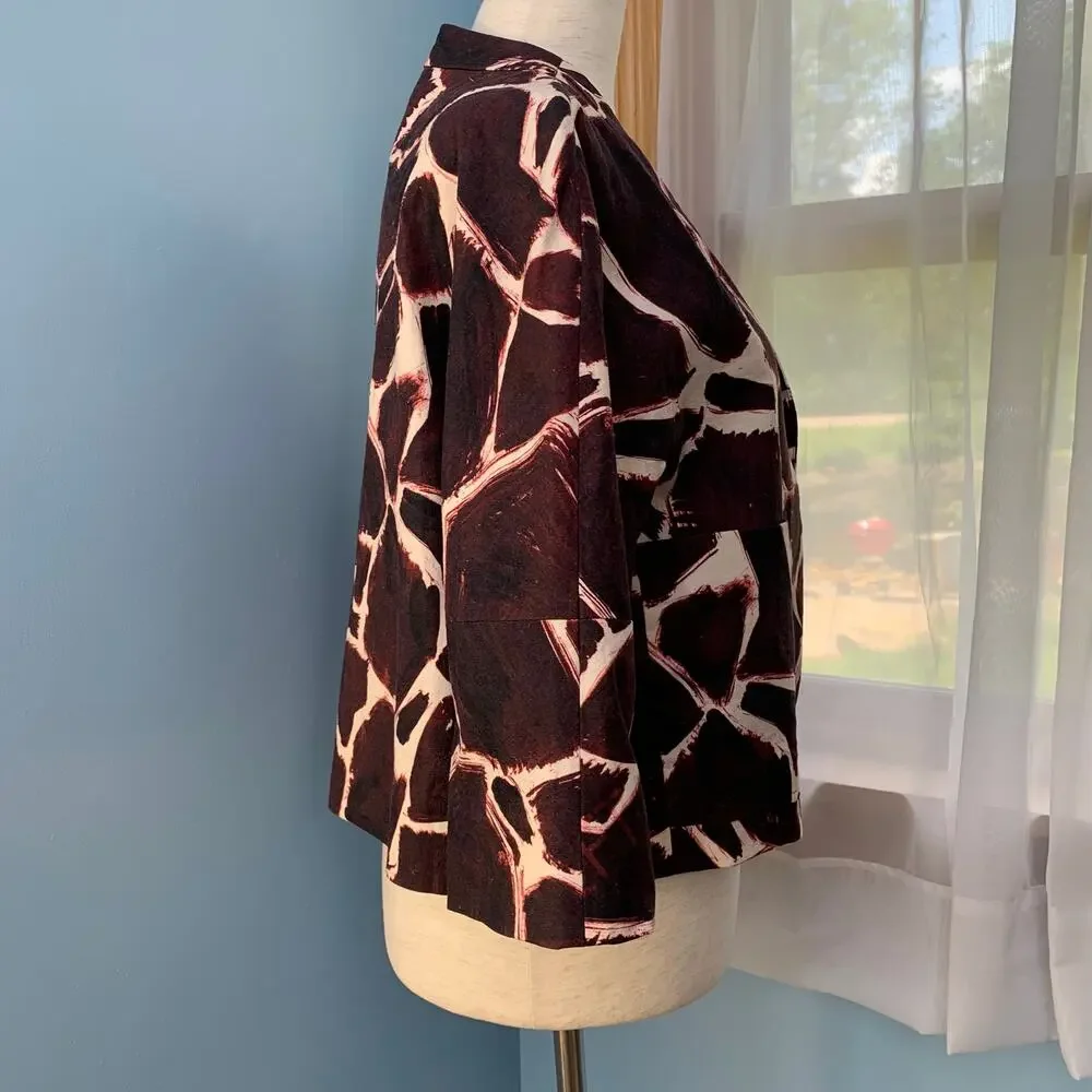 Anthropologie Leifsdottir Linen Blend Giraffe Jacket Size 6 - Picture 5 of 8